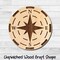 Mariner's Compass 6 Unfinished Wood Shape Blank Laser Engraved Cut Out Woodcraft Craft Supply COM-009 product 1